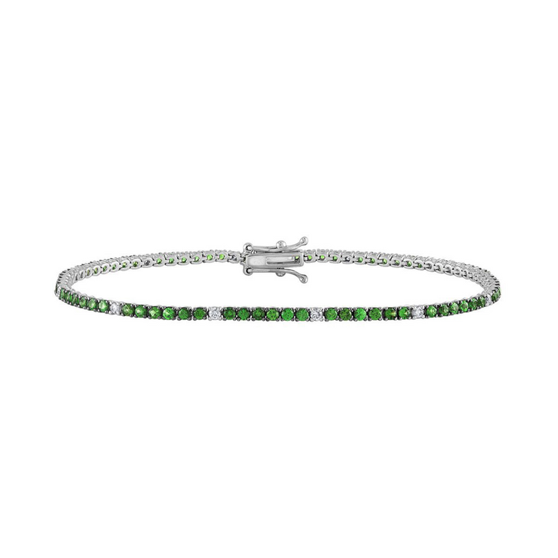 Tsavorite and Diamond Tennis Bracelet