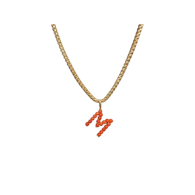 Turquoise and Gold Letter Pendants